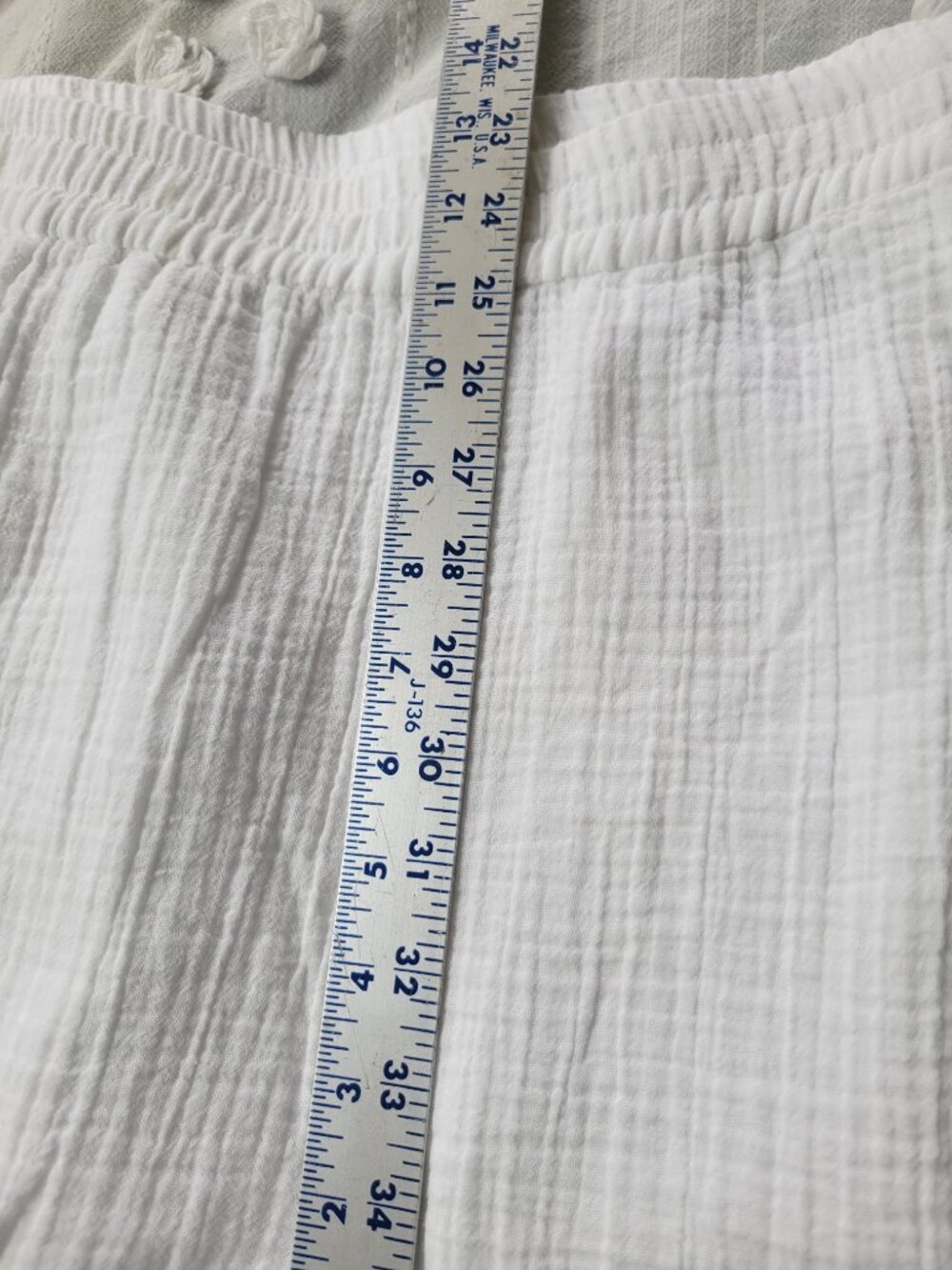 Soft Surroundings White Cotton Gauze Boho Coastal Flowy Wide Leg Crop Pants 1X - Picture 8 of 10